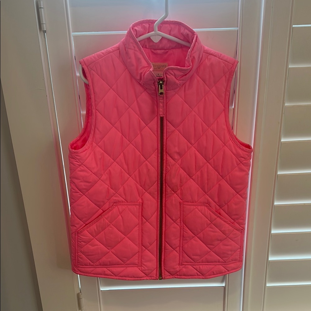 J. Crew Pink Quilted Vest Lightweight Sporty Design